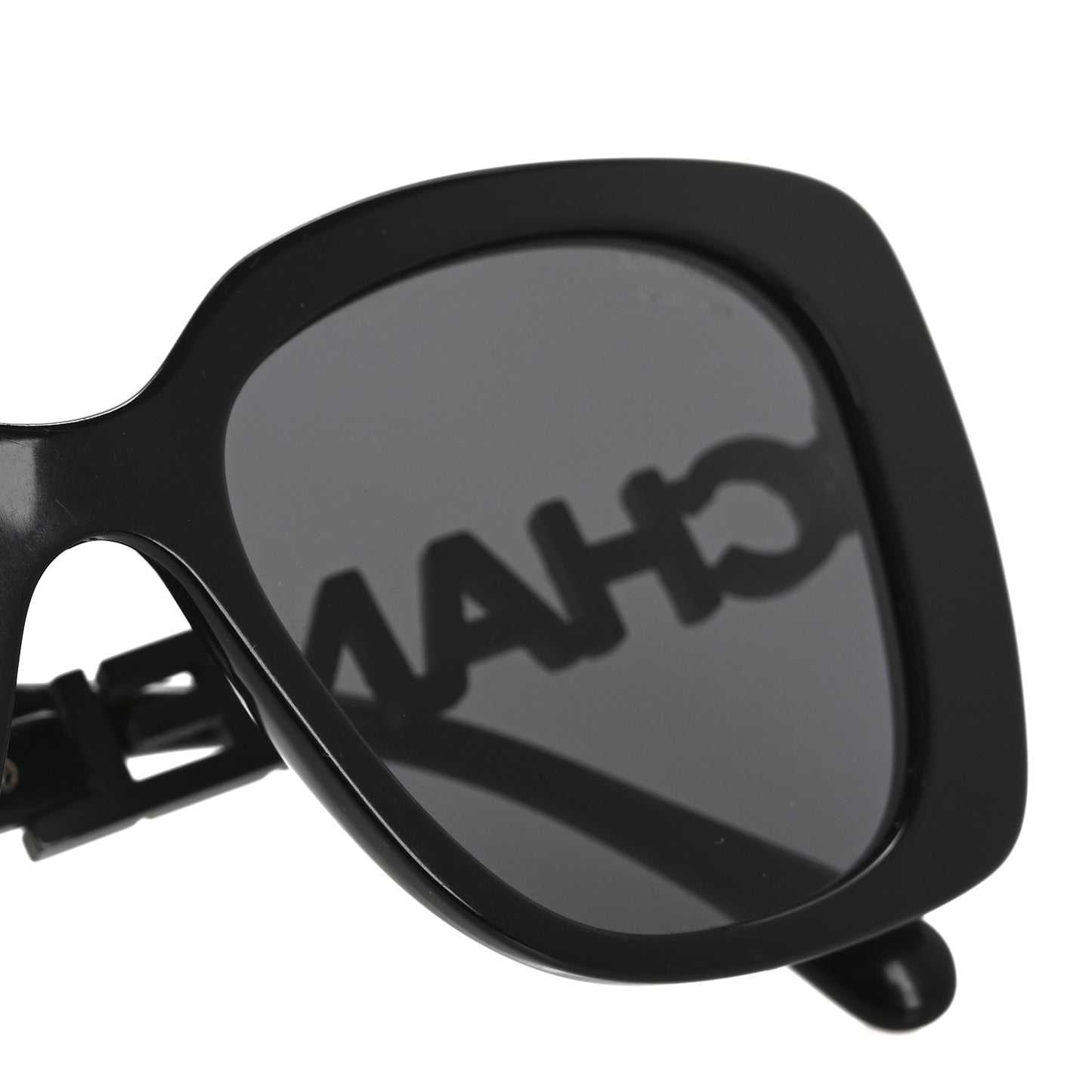 Acetate Strass Polarized Square Sunglasses 5422-B Black