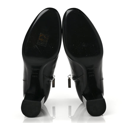 Saint Laurent Calfskin Loulou 70 Uniform Ankle Boots 38.5 Black 5 of 7