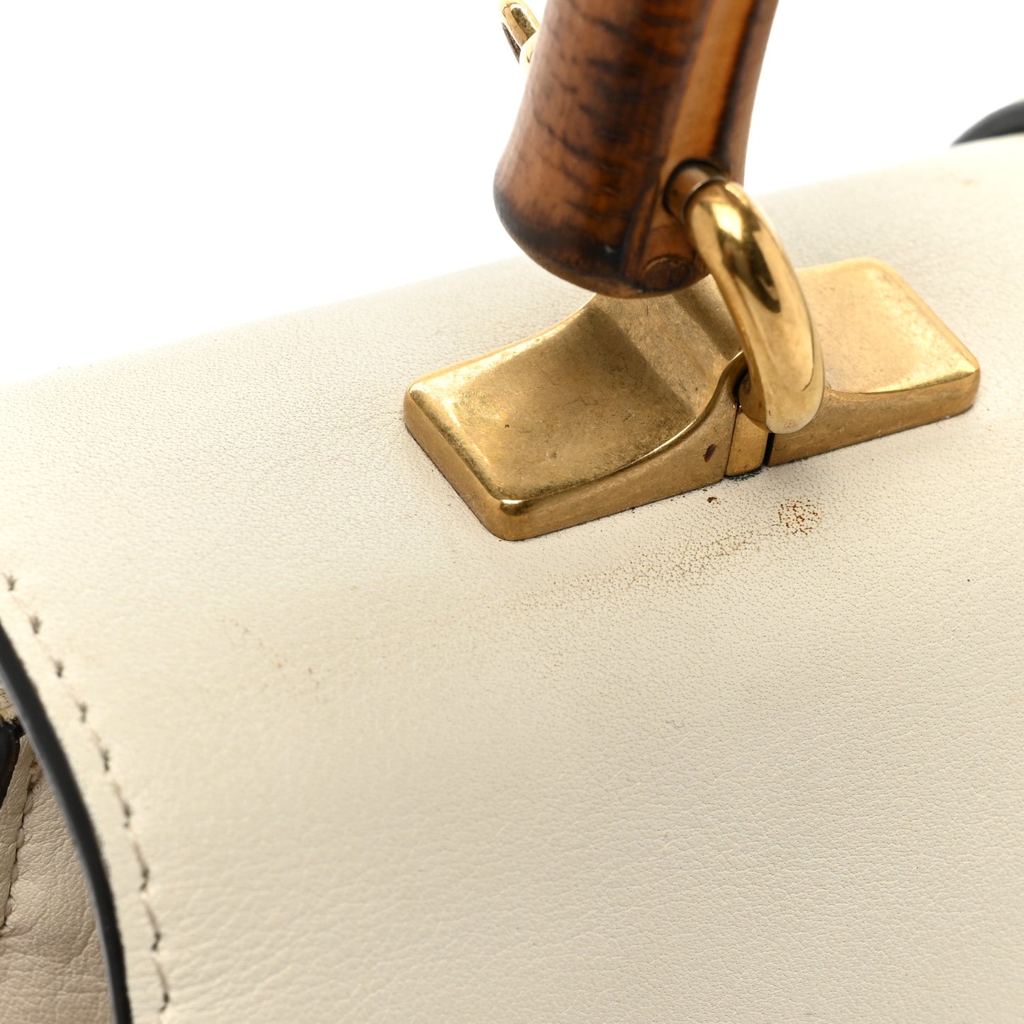 Calfskin Bamboo Web Medium Dionysus Top Handle Bag White Blue Hibiscus Red