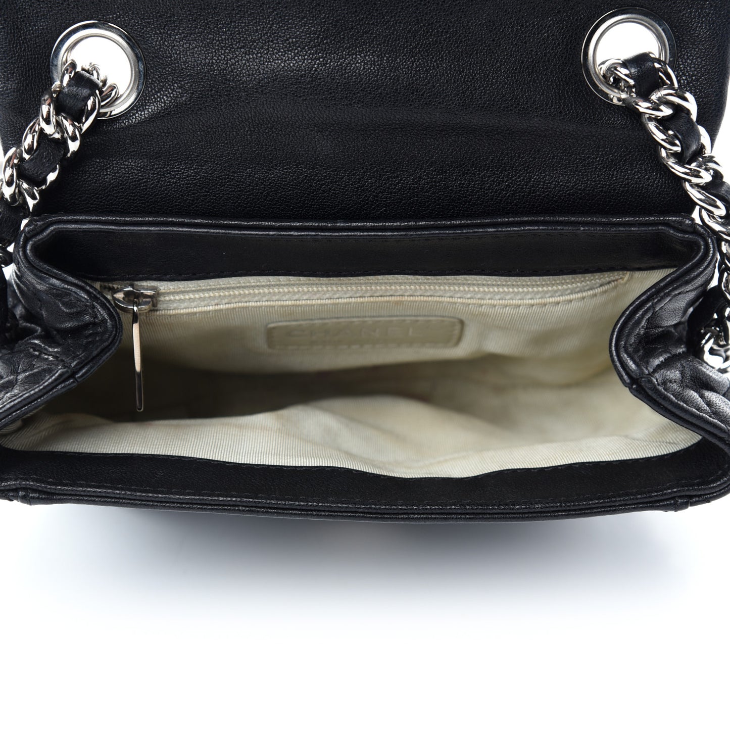 Washed Lambskin Mini Chain Around Messenger Black