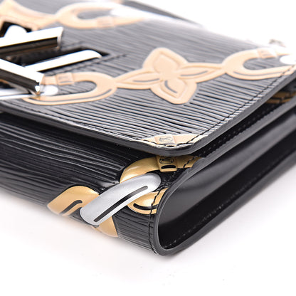 Louis Vuitton Epi Chain Flower Print Twist Chain Wallet Black 9 of 10
