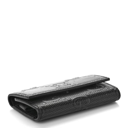 Gucci Calfskin GG Tennis Embossed 6 Key Holder Case Black 4 of 8