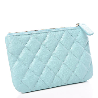 Chanel Caviar Quilted Small Cosmetic Case Light Blue 3 of 8