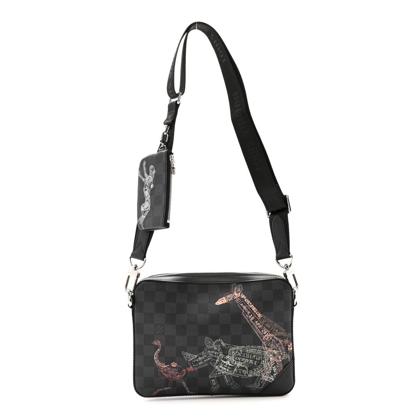 Damier Graphite Wild Animals Trio Messenger