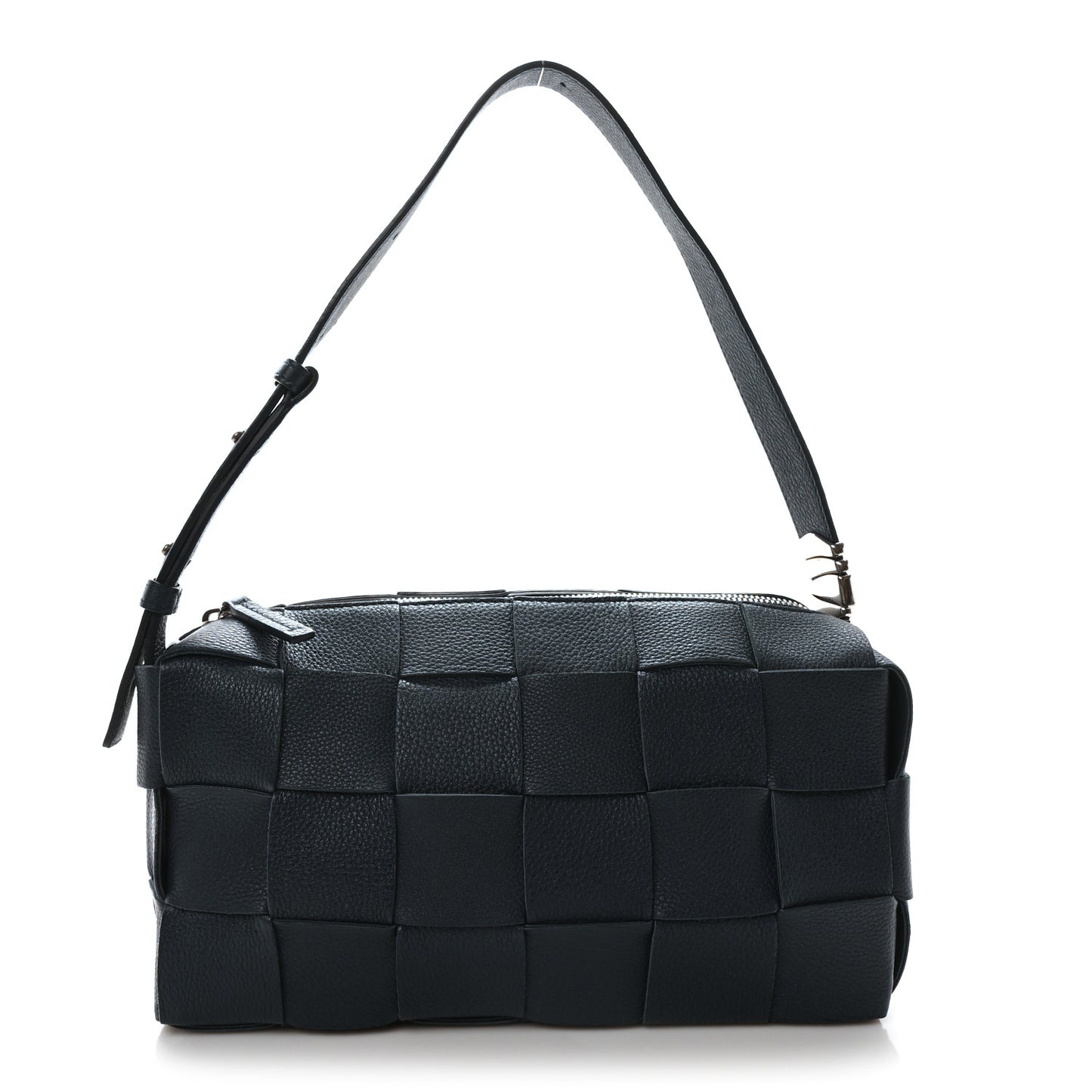 Grained Calfskin Maxi Intrecciato Brick Cassette Bag Deep Blue