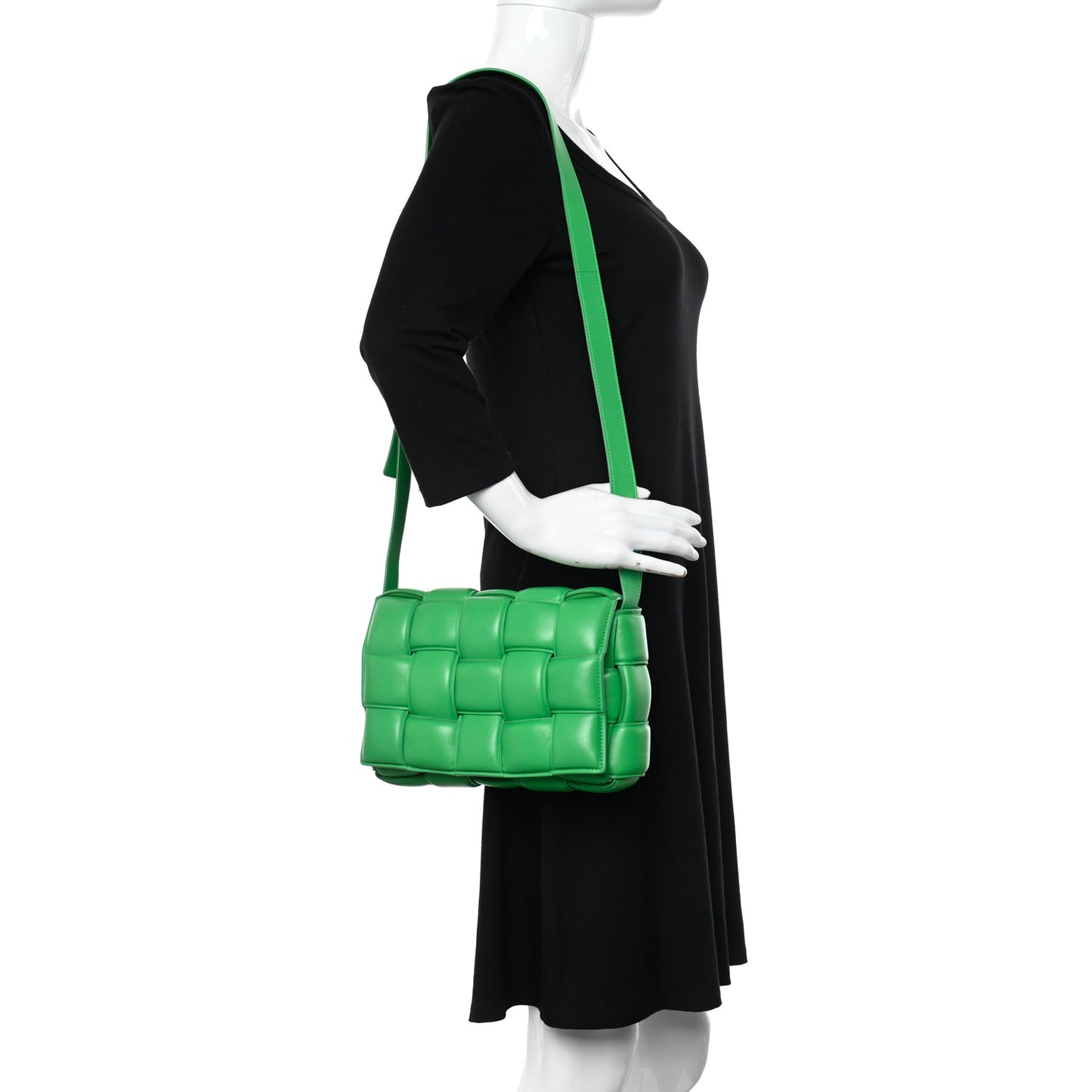 Nappa Maxi Intreccio Padded Cassette Crossbody Bag Parakeet