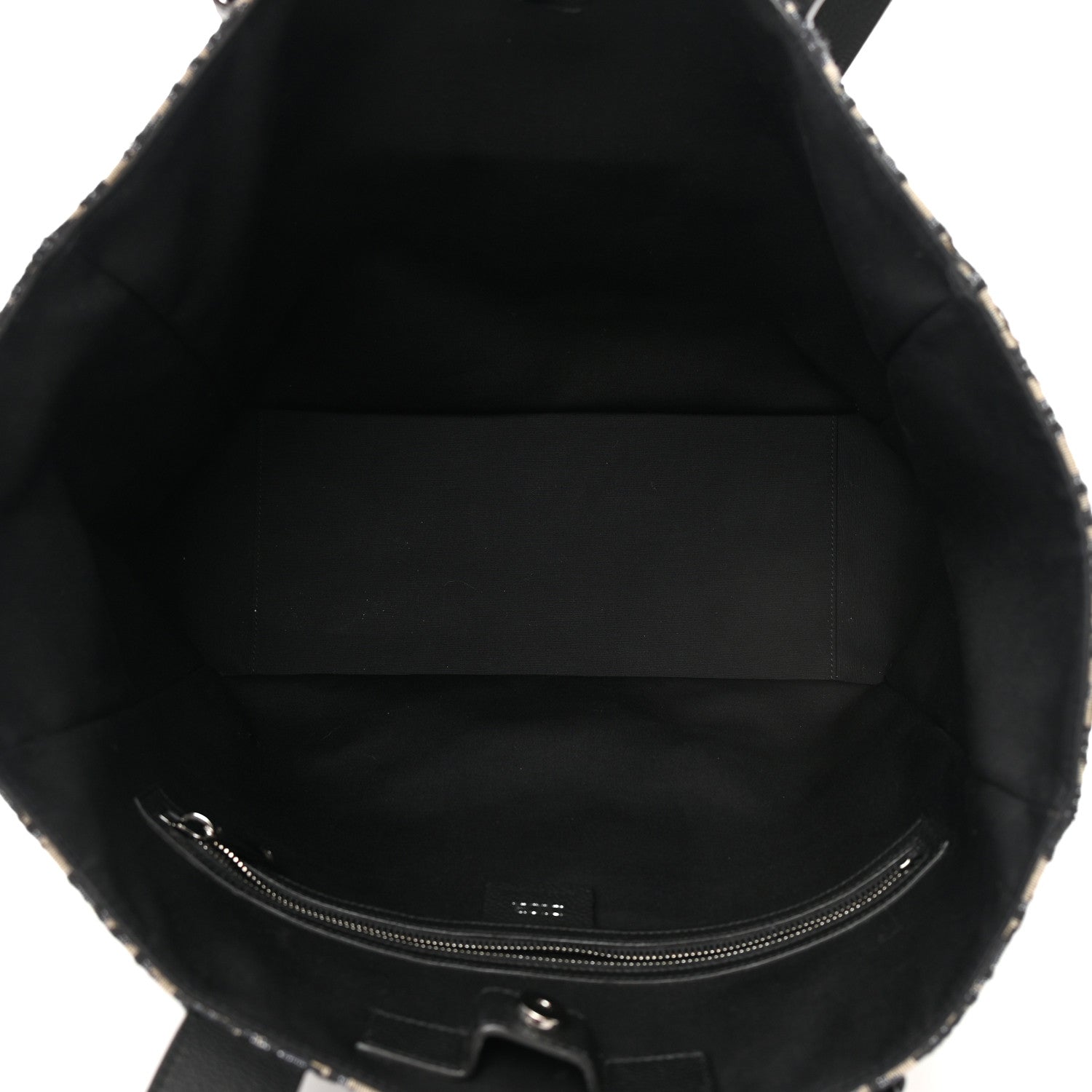 Christian Dior Oblique Saddle Tote Beige Black 5 of 10