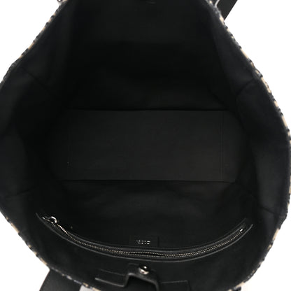Christian Dior Oblique Saddle Tote Beige Black 5 of 10