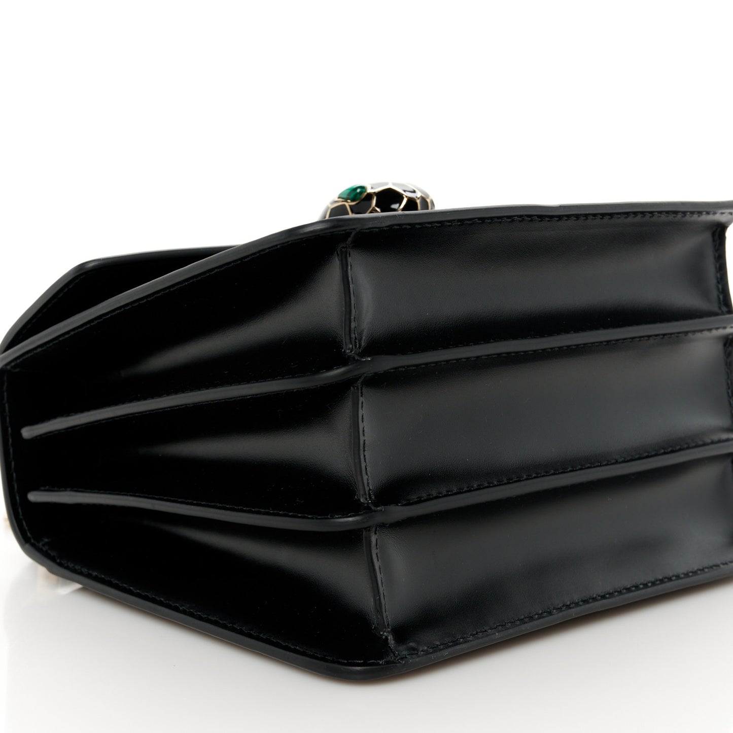 Calfskin Serpenti Forever Top Handle Black