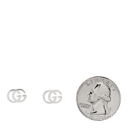Gucci 18K White Gold Running G Stud Earrings 2 of 5
