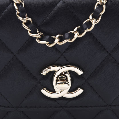 Chanel Lambskin Quilted Mini Trendy CC Chain Wallet Black 9 of 10