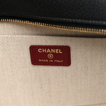 Chanel Grained Calfskin Large Zippered Pouch Black 6 of 10