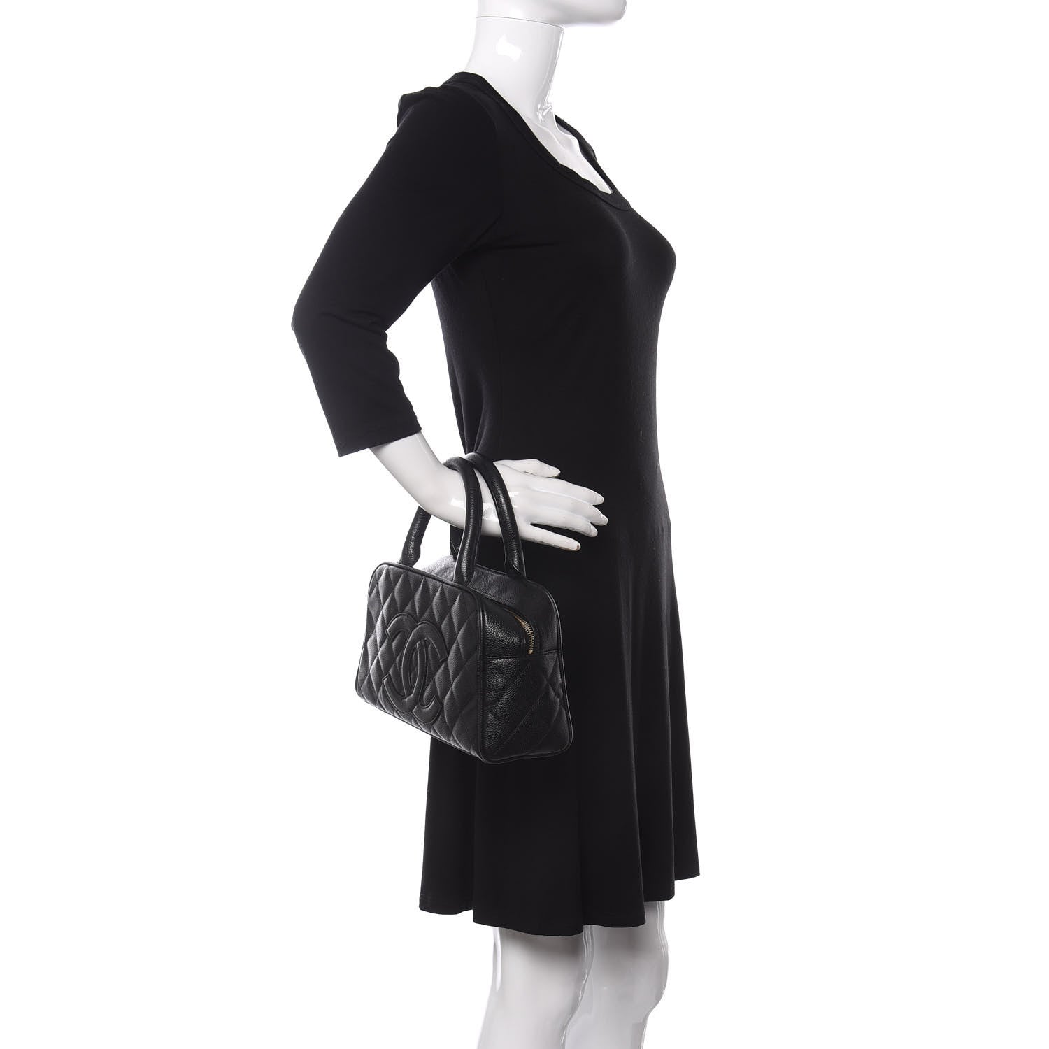 Chanel Caviar Quilted Small Bowler Black 2 of 16