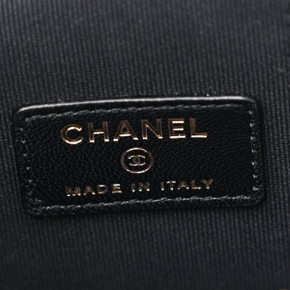 Chanel Lambskin Quilted Top Handle Mini Vanity Case With Chain Black 6 of 10