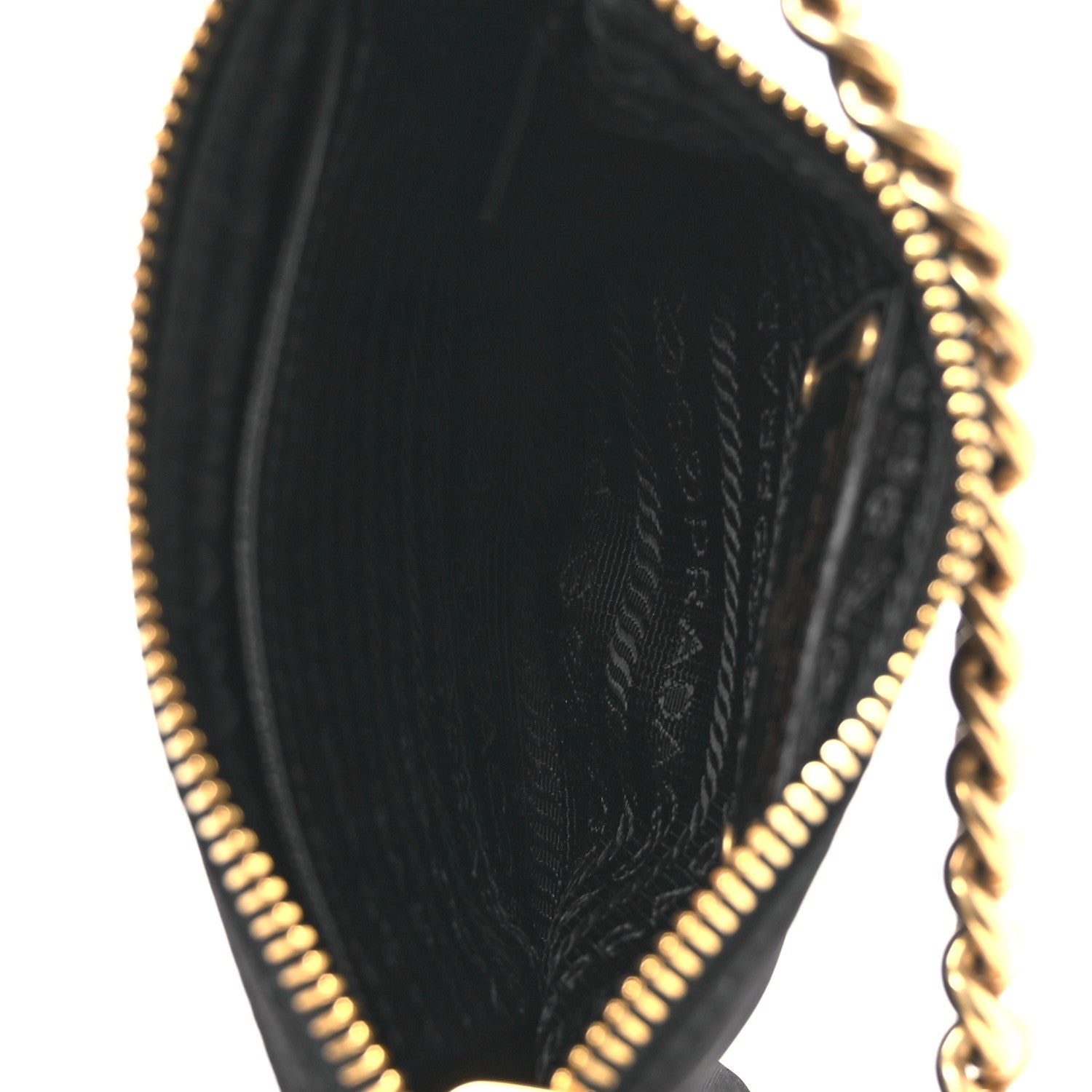 Prada Tessuto Bandoliera Logo Shoulder Bag Gold Black 5 of 13