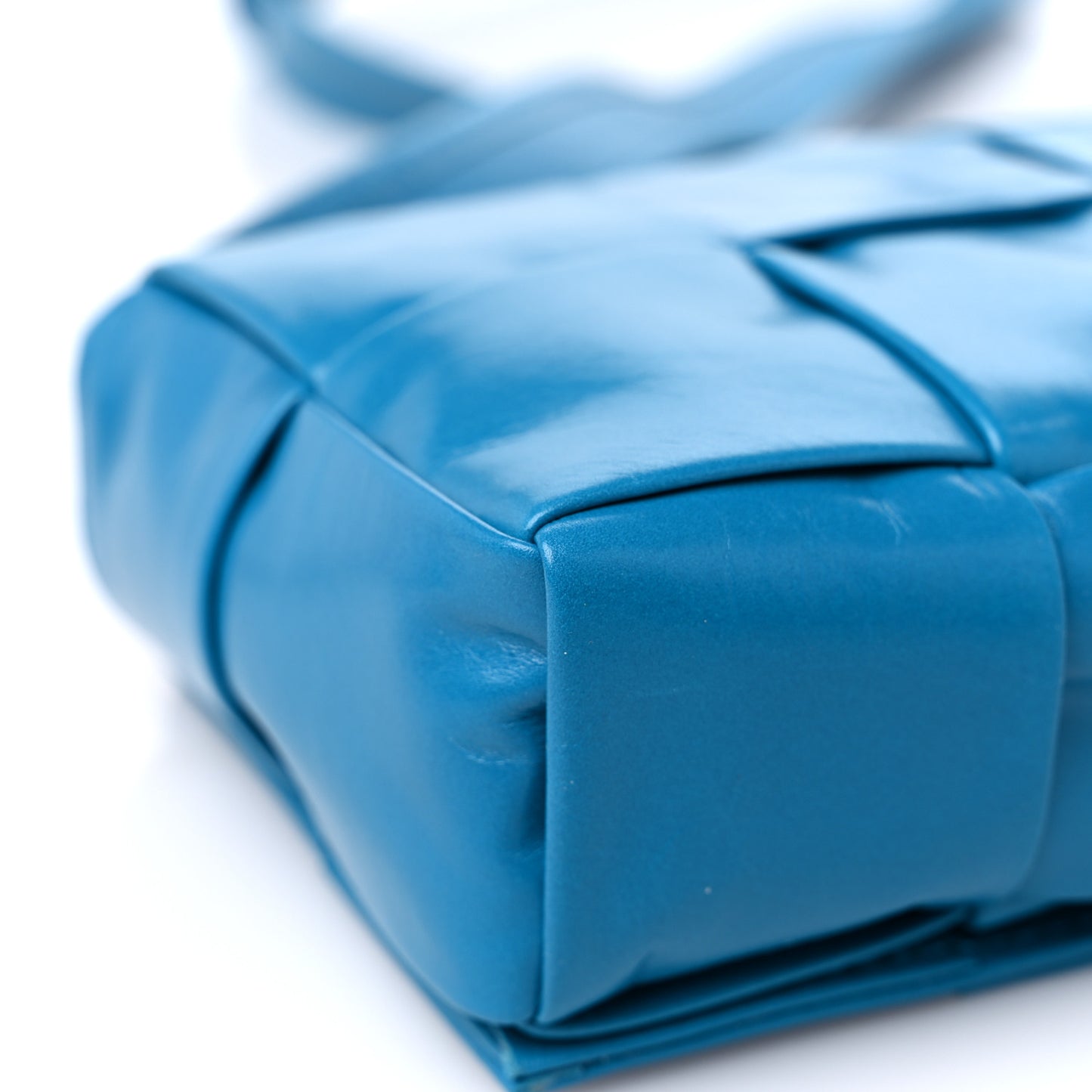 Paper Calfskin Maxi Intreccio Extra Mini Cassette Crossbody Bag Blue