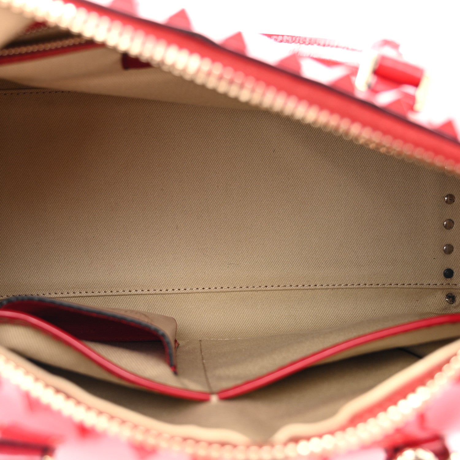 Valentino Garavani Patent Rockstud Top Handle Satchel Red 5 of 12