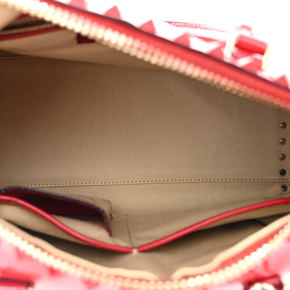Valentino Garavani Patent Rockstud Top Handle Satchel Red 5 of 12