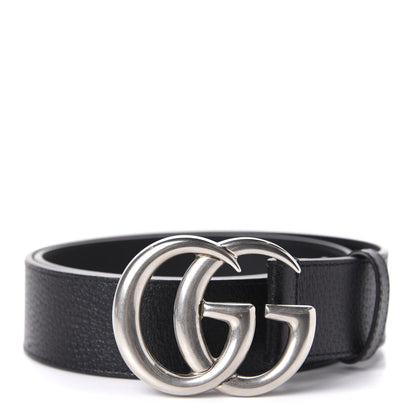 Gucci Textured Dollar Calfskin Nickel Double G 40mm Belt 85 34 Black 1 of 4