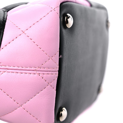 Chanel Calfskin Quilted Small Cambon Tote Pink Black 11 of 14