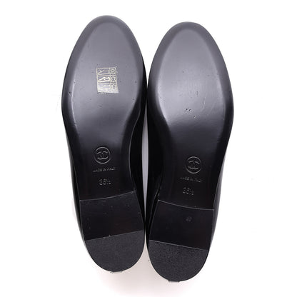 Chanel Patent CC Cap Toe Ballerina Flats 36.5 Black 5 of 8