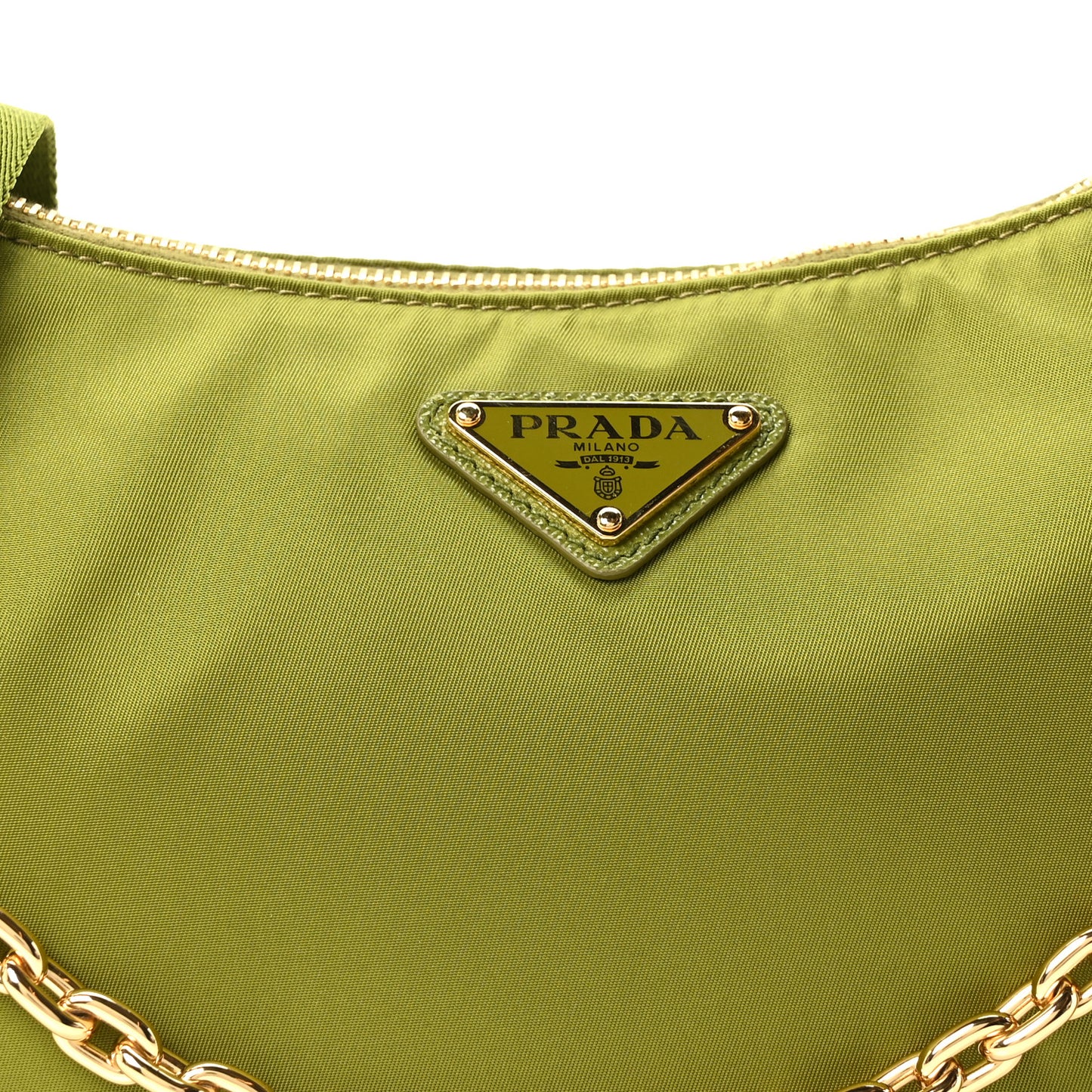 Re-Nylon Saffiano Demi-lune Shoulder Bag Edera