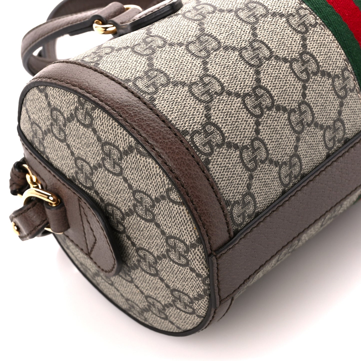 GG Supreme Monogram Web Small Ophidia Boston Bag Beige New Acero