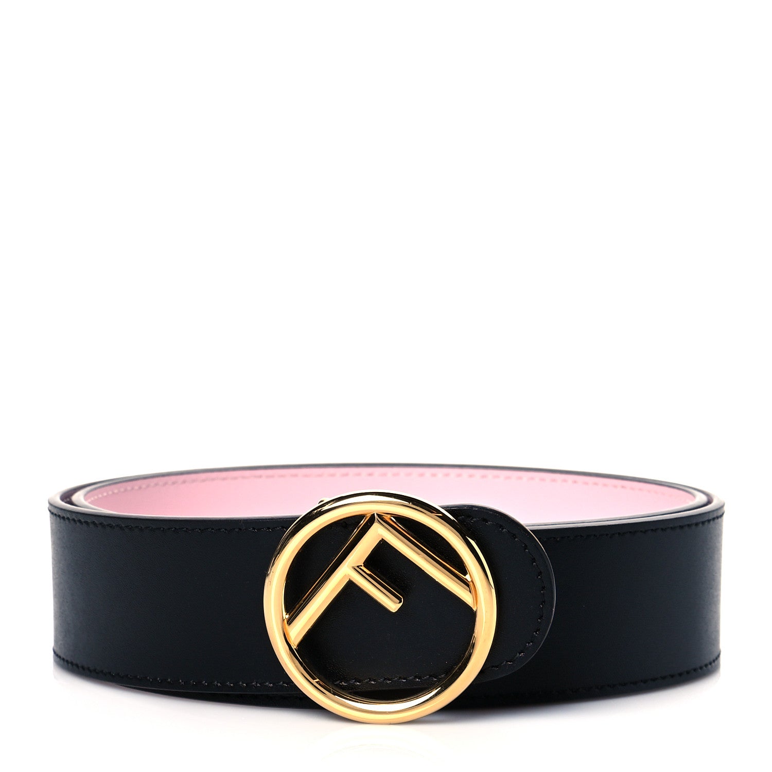 Fendi Vitello Liberty F is Fendi Bi-Color Reversible Belt 100 Black Peonia 1 of 7