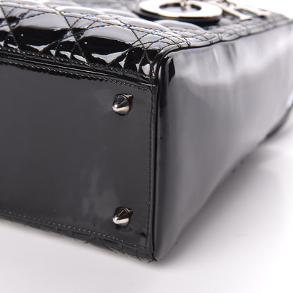 Christian Dior Patent Cannage Medium Lady Dior Black 9 of 9