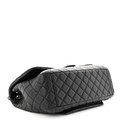 Chanel Grained Calfskin Quilted Small XXL Travel Flap Bag Black 4 of 10