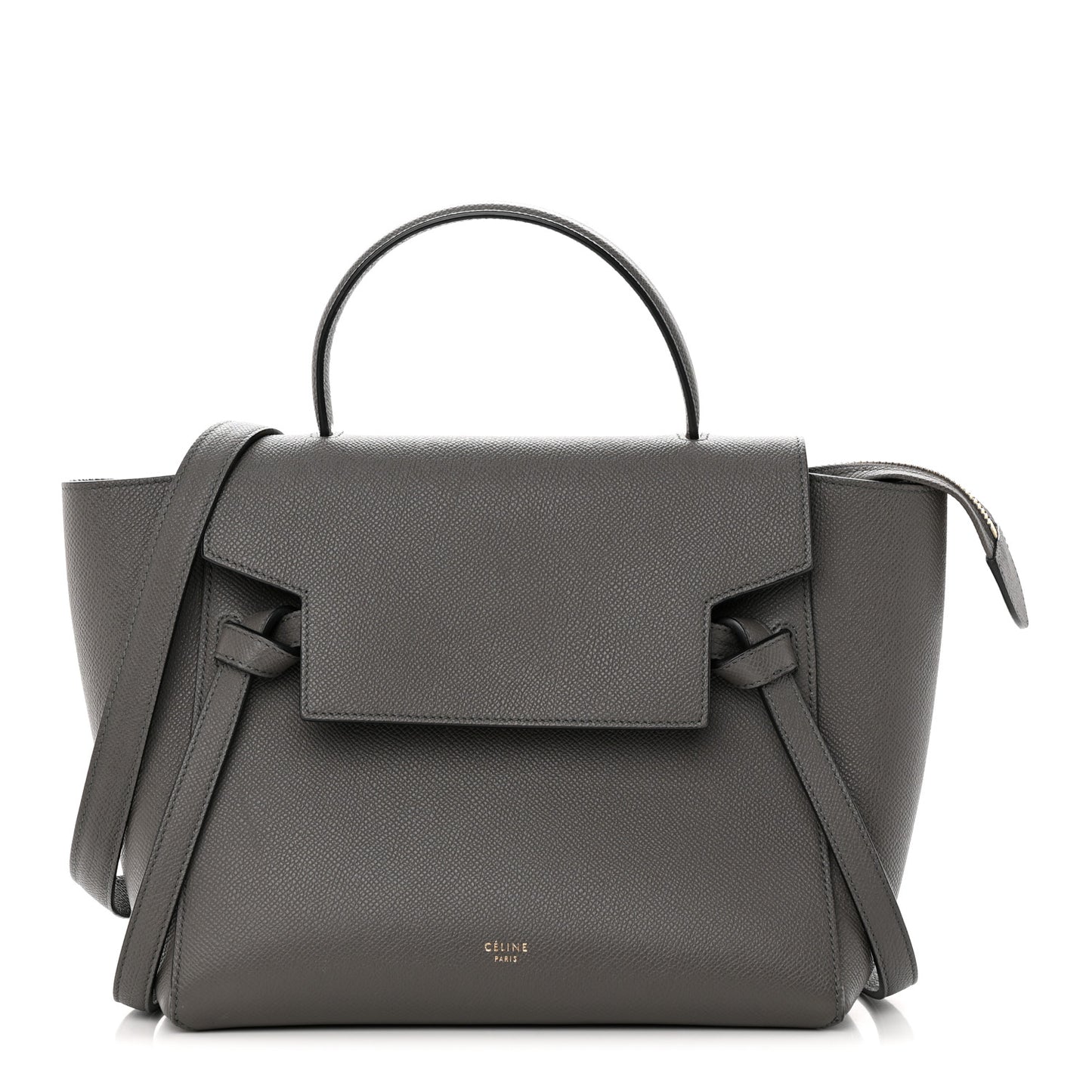 Grained Calfskin Mini Belt Bag Grey