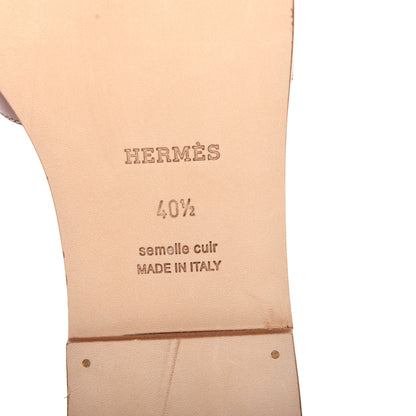 Hermes Box Calfskin Oran Sandals 40.5 Gold 9 of 11
