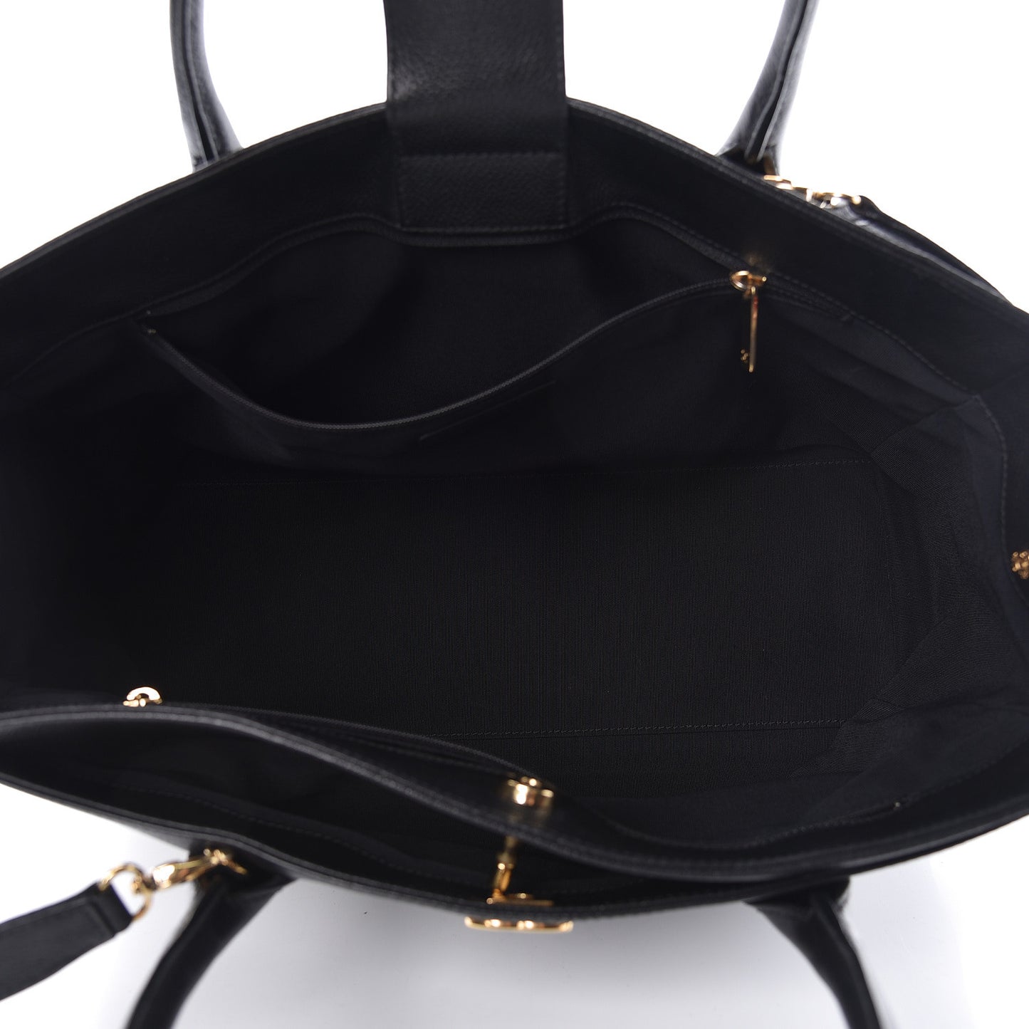Calfskin Cerf Executive Shopper Tote Black