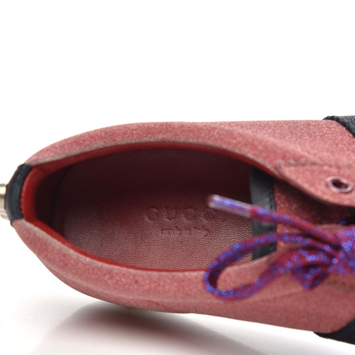 Gucci Glitter Fabric Studded Web Womens Sneakers 38 Rosso 14 of 15