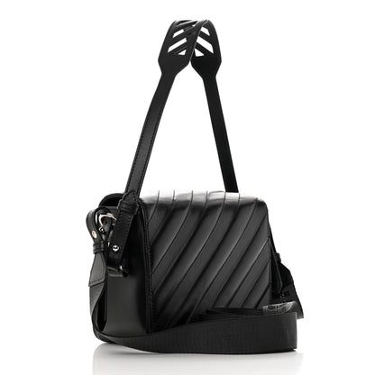 Off-White Calfskin Padded Diag Binder Flap Bag Black 3 of 18