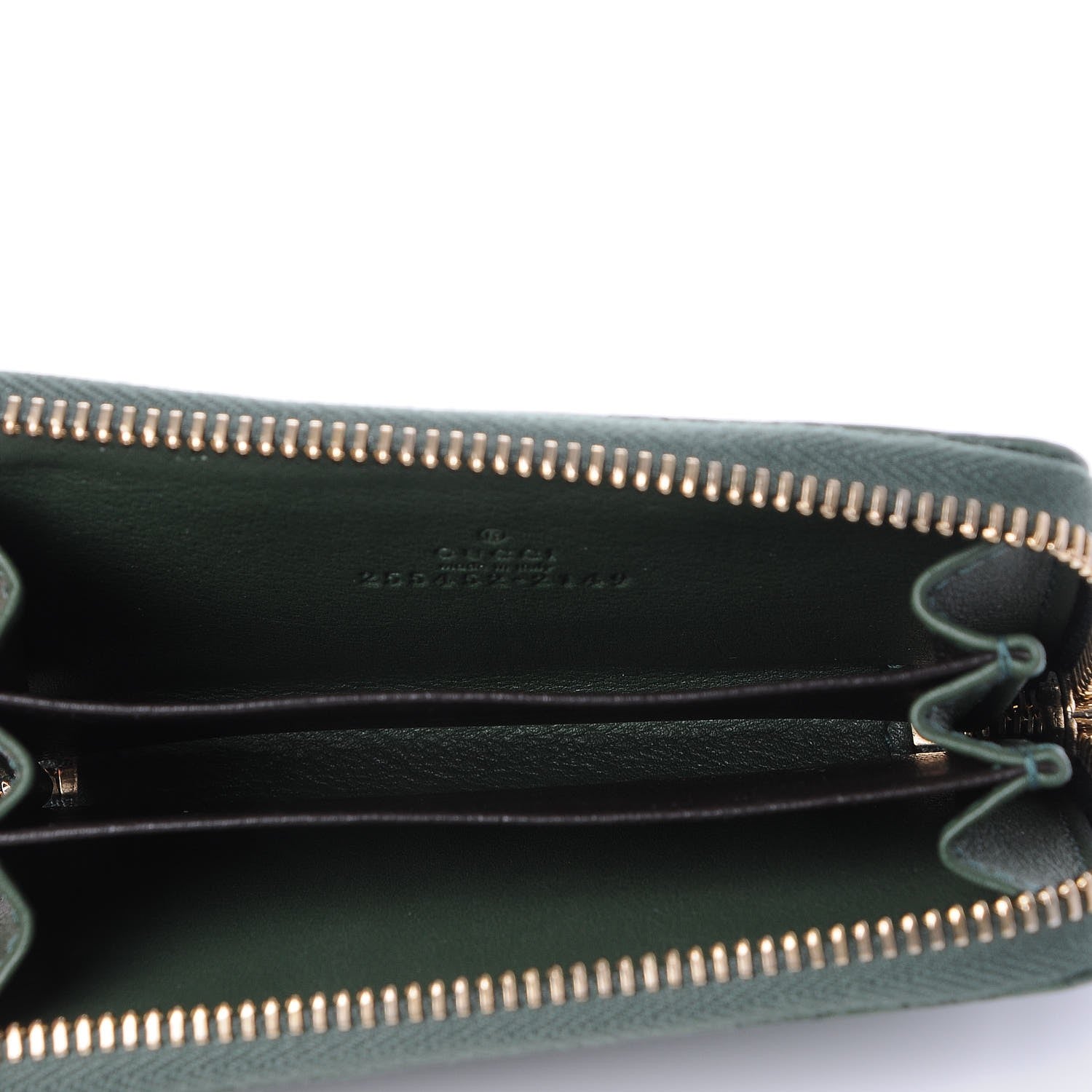 Gucci Soft Microguccissima Zip Around Card Case Marsh 6 of 7