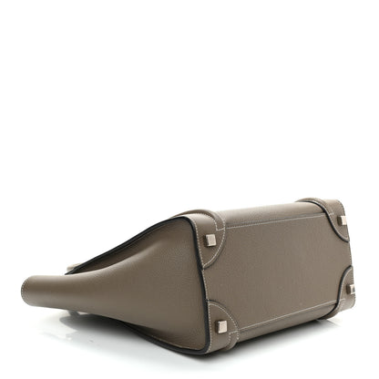 Celine Drummed Calfskin Micro Luggage Souris 4 of 9