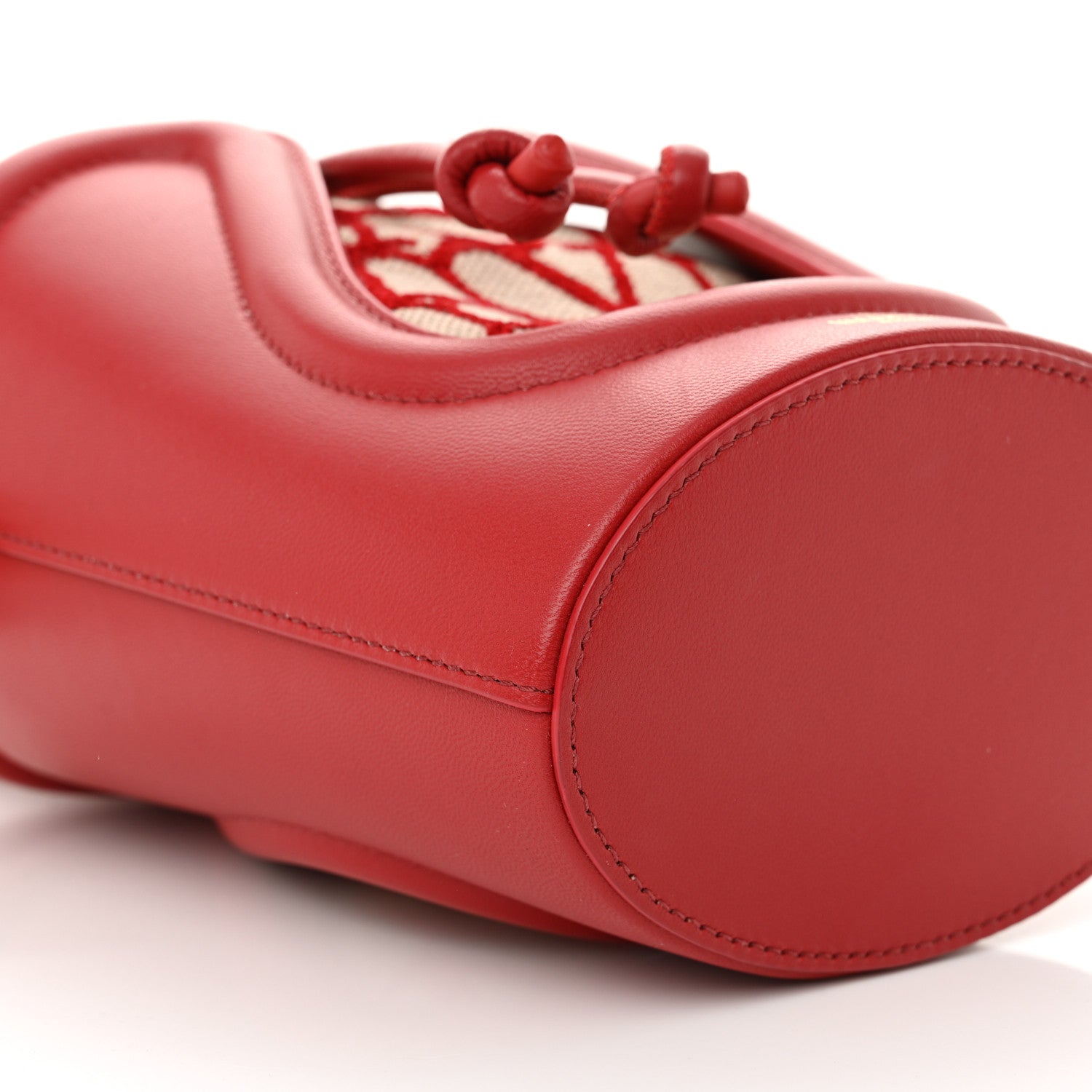 Valentino Garavani Toile Iconographe Nappa Le Cinquième Bucket Bag Naturale Rosso Valentino 8 of 10