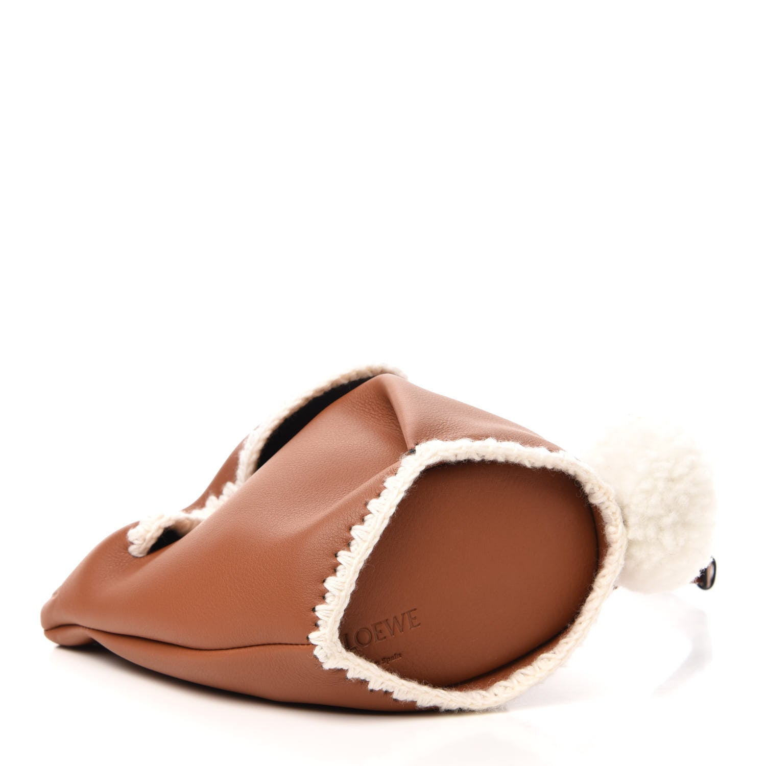 Loewe Calfskin Shearling Mini Bunny Crossbody Bag Caramel 4 of 9
