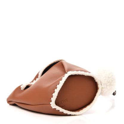 Loewe Calfskin Shearling Mini Bunny Crossbody Bag Caramel 4 of 9