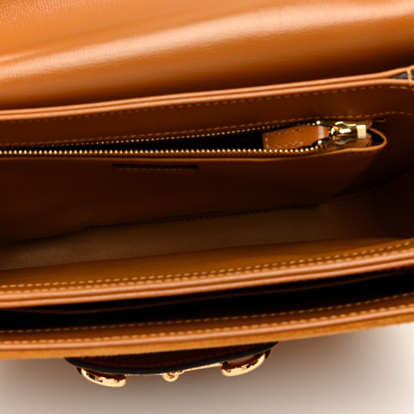 Suede Shearling Horsebit 1955 Shoulder Bag Brown