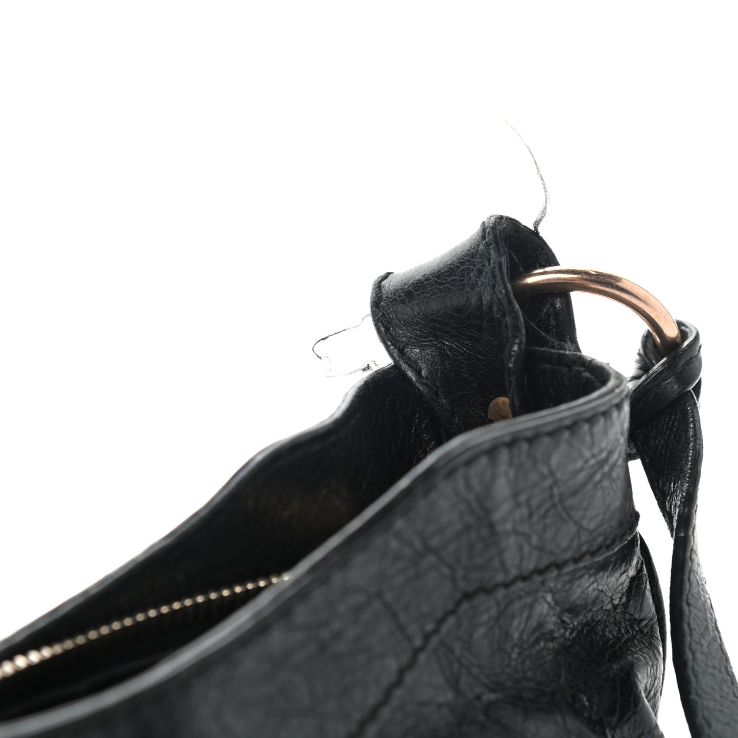 Agneau Giant Rose Gold Hardware Hip Black