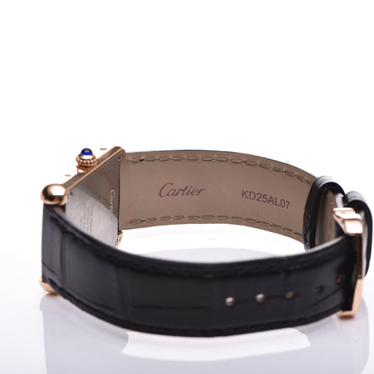 Cartier Stainless Steel 18K Pink Gold Alligator 24mm Tank Solo Quartz Watch Brown 6 of 7