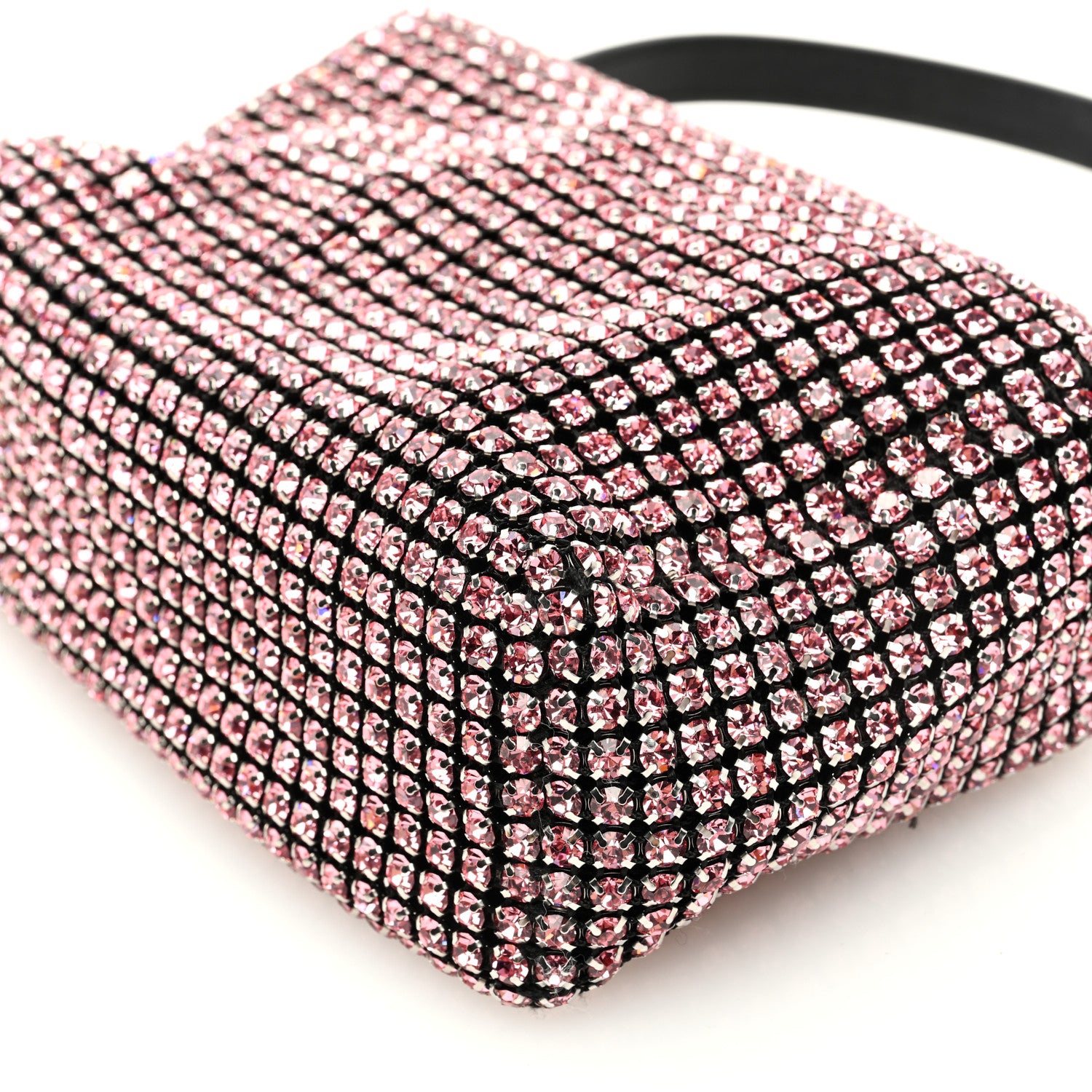 Alexander Wang Mesh Crystal Rhinestone Mini Heiress Pouch Pink 9 of 9