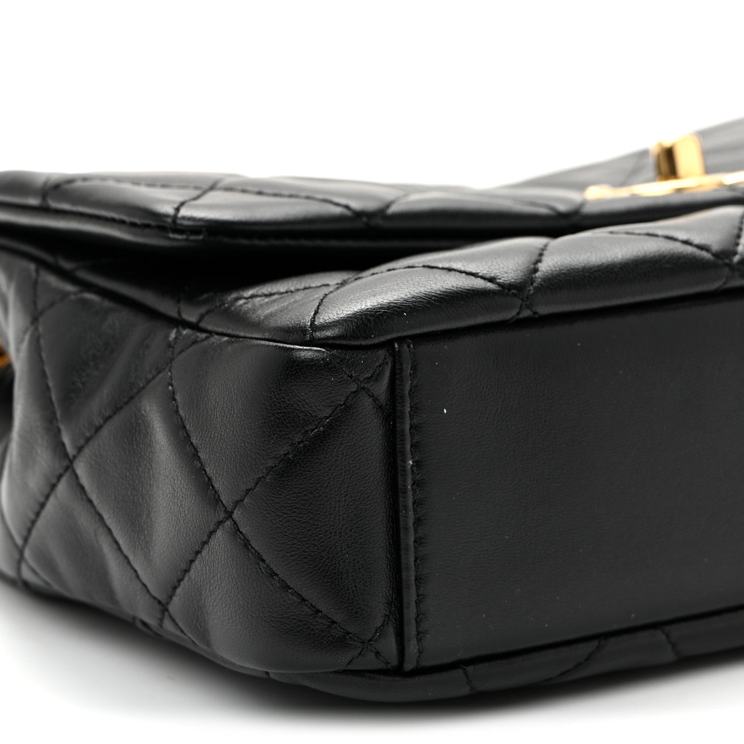 Chanel Lambskin Resin Pearl Quilted Flap Black 9 of 10