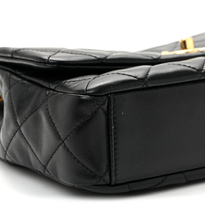 Chanel Lambskin Resin Pearl Quilted Flap Black 9 of 10