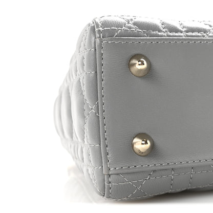 Christian Dior Lambskin Cannage Small My Lucky Badges My Lady Dior Grey 8 of 9