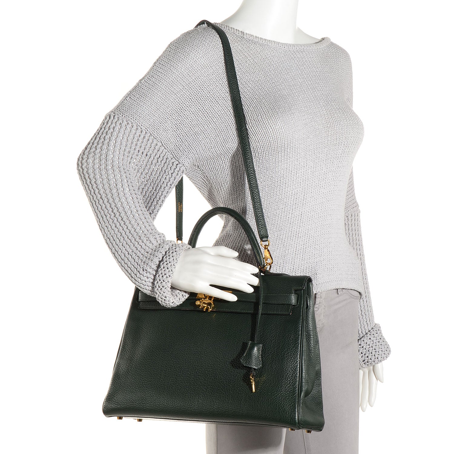 Hermes Togo Kelly Retourne 35 Vert Fonce 2 of 29