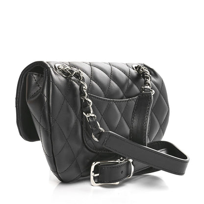 Chanel Calfskin Quilted CC Uniform Flap Belt Bag Black 3 of 11