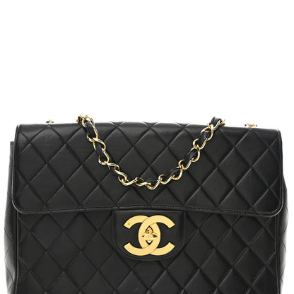 Chanel Lambskin Quilted XL Jumbo Single Flap Black 8 of 10